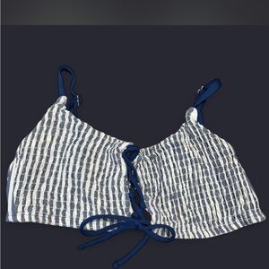 Striped Blue and White Bikini top Kids Medium (8-10) also fits Women’s small